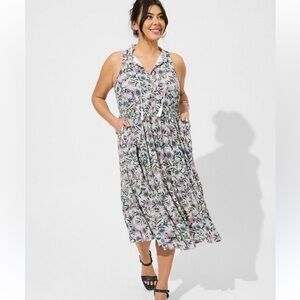 Torrid Floral Print Sleeveless Dress m/l‎